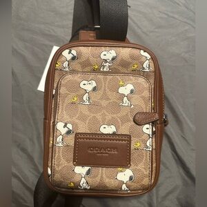 Coach Brown Snoopy Sling Bag